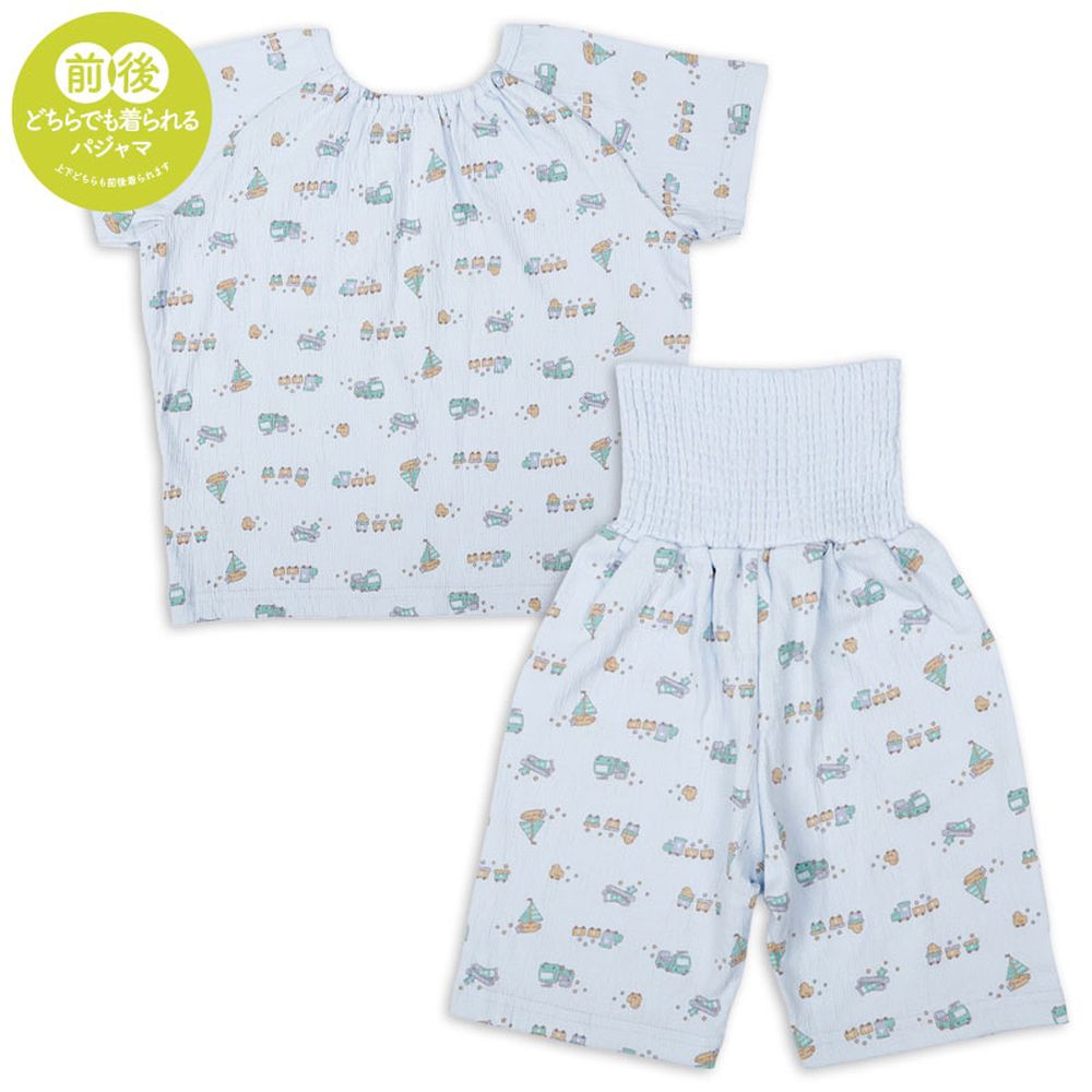 短袖家居服 穿衣練習-套頭式 玩具-淺藍色