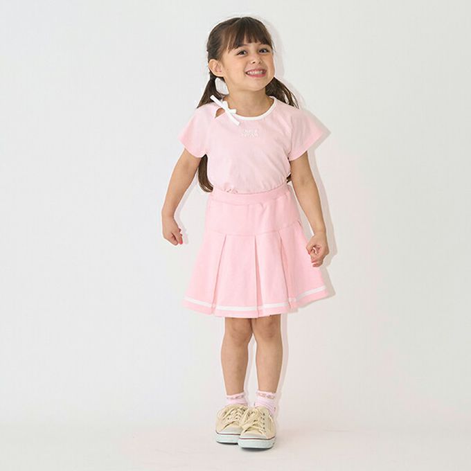 日本 Lycee mine - 柔軟緞帶領刺繡短袖上衣-灰黑