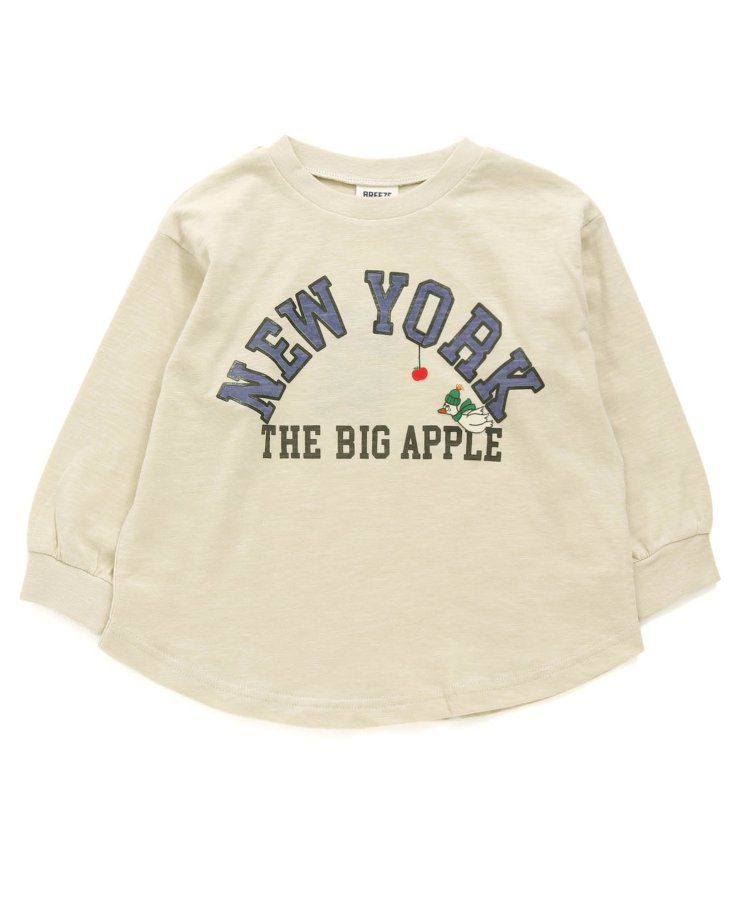 日本 BREEZE - [品牌週年限定]印花長袖上衣-打招呼-炭灰