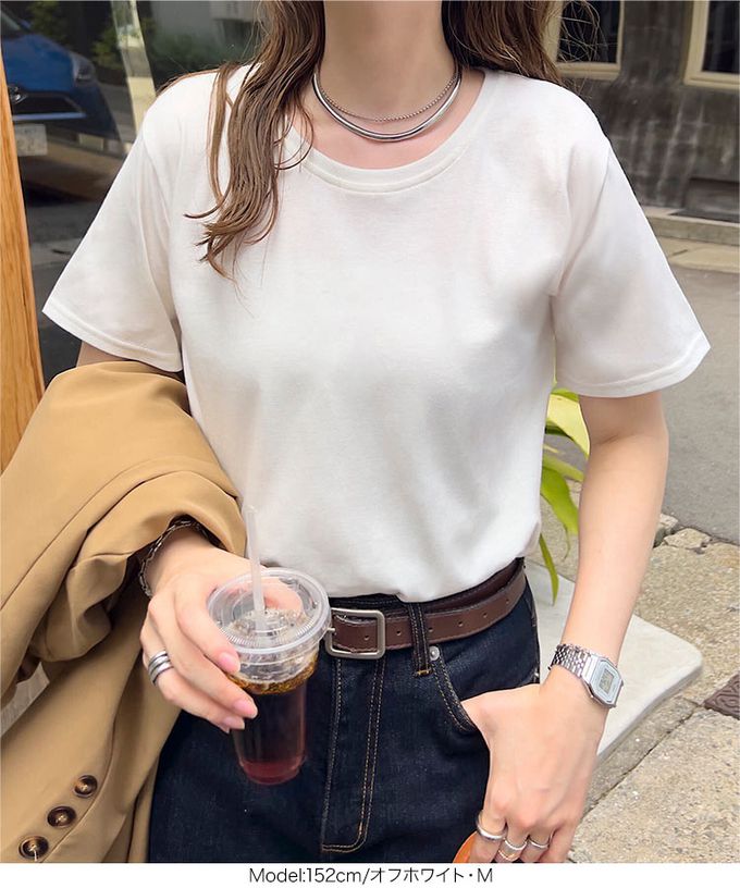 日本 Kobe Lettuce - 抗透汗 純棉圓領合身短袖上衣-黑