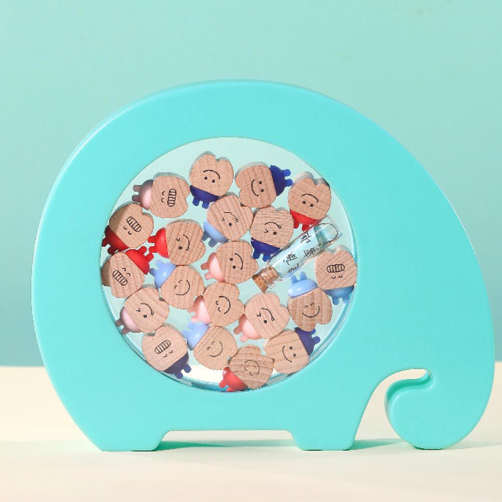 寶寶乳牙收藏盒-小象木質牙-藍色 (16x20cm)