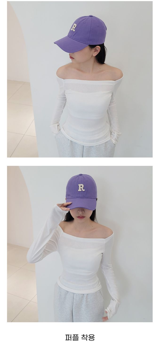 韓國 Soo&Soo - 字母R經典老帽-白