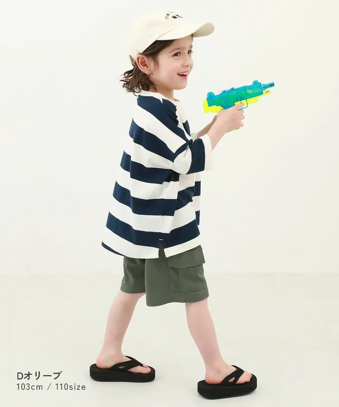 日本 devirock - 涼感速乾網眼 工裝口袋短褲-黑