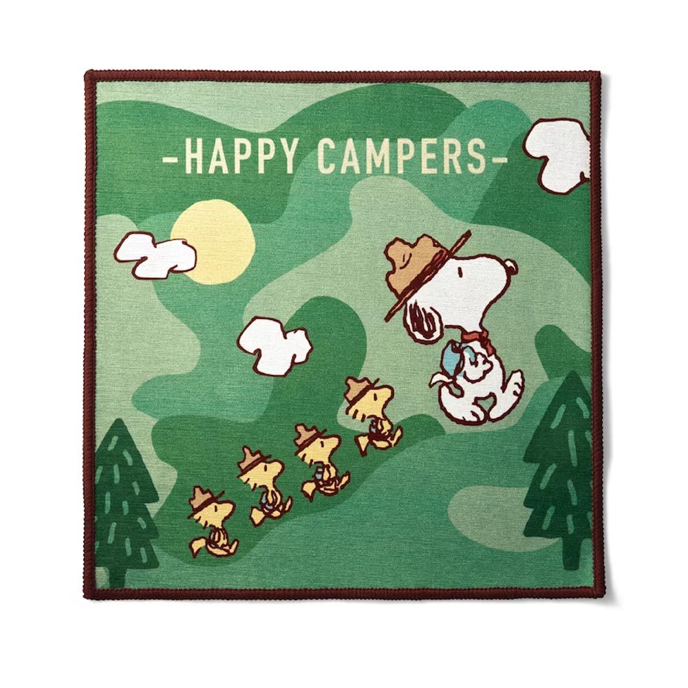 日本千趣會 - 史努比 自由拼接室內輕薄地毯(可機洗)-6快樂露營 (45×45cm)