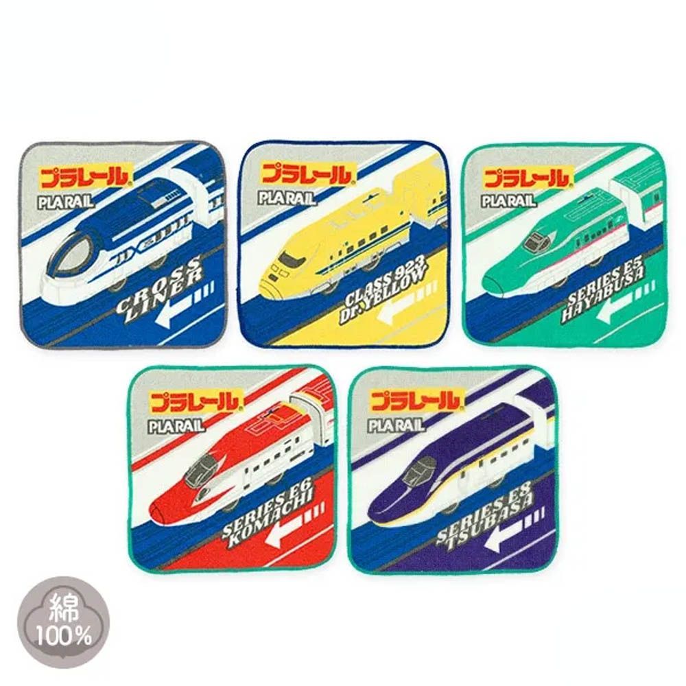 純棉上學擦手巾/手帕(5入組)-Plarail鐵道王國 (16×16cm)