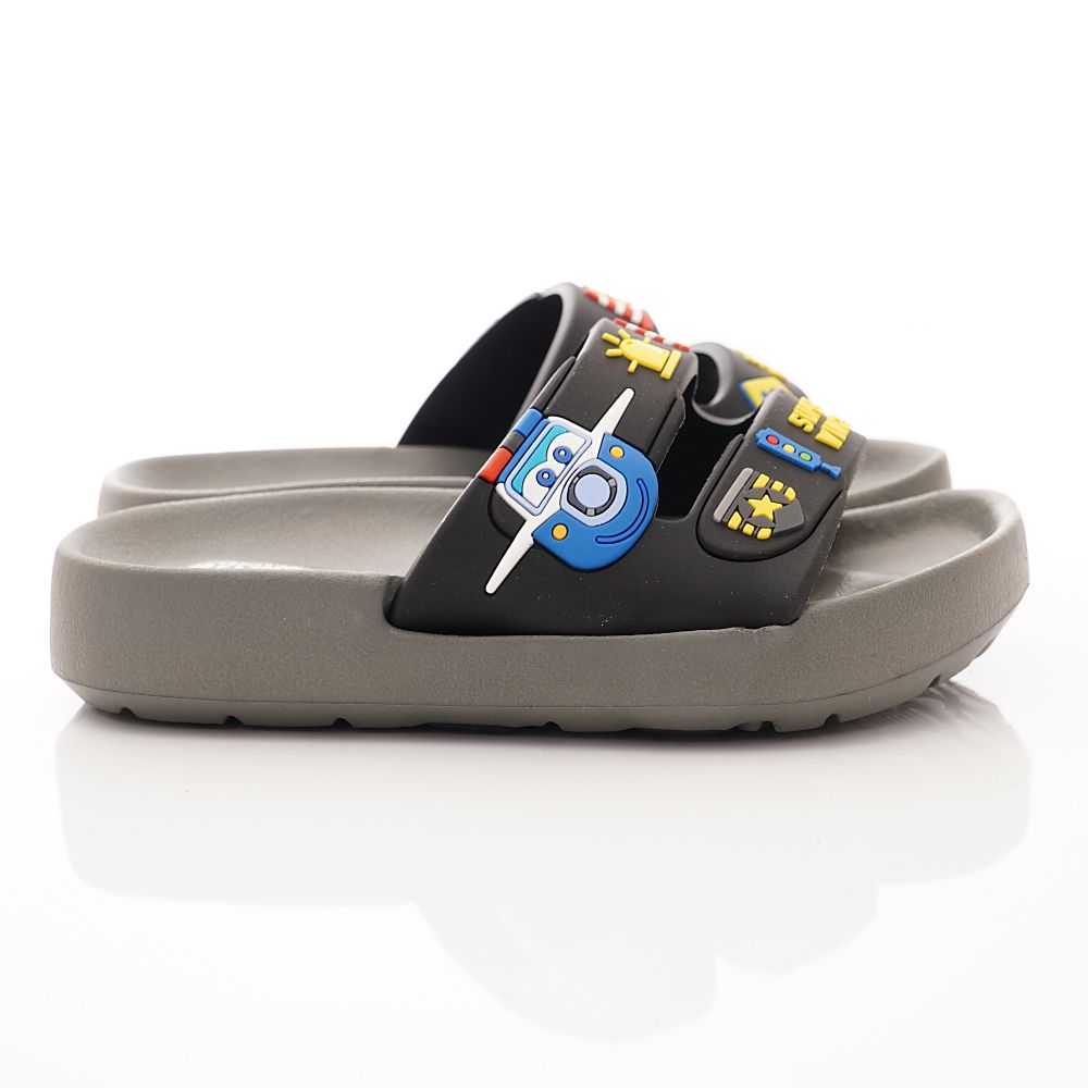 Super Wings - 卡通童鞋-超輕量拖鞋款(中小童段)-灰黑-日本尺寸cm