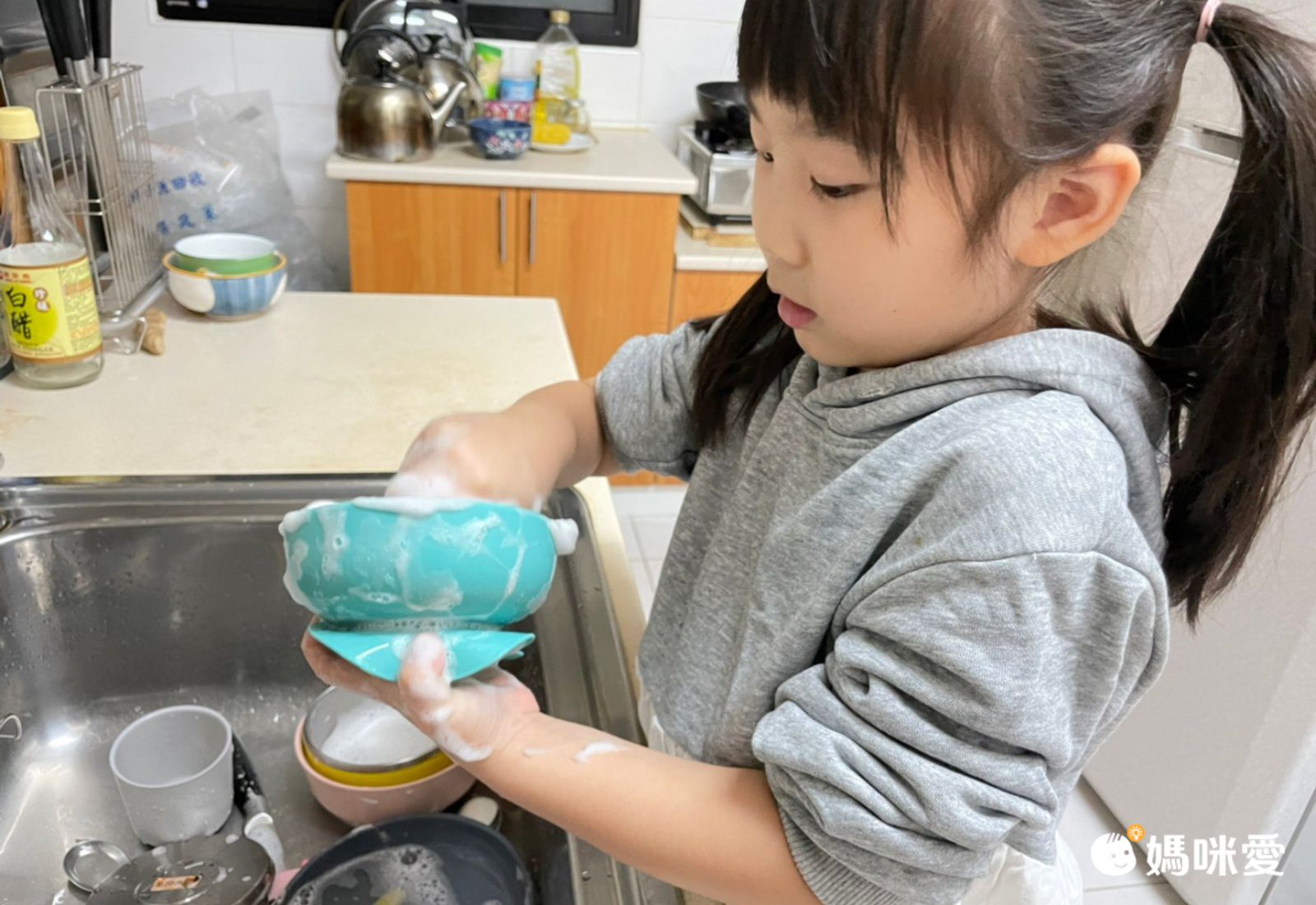 法國EKOBO - 防滑矽膠學習餐具四件組-奶油粉