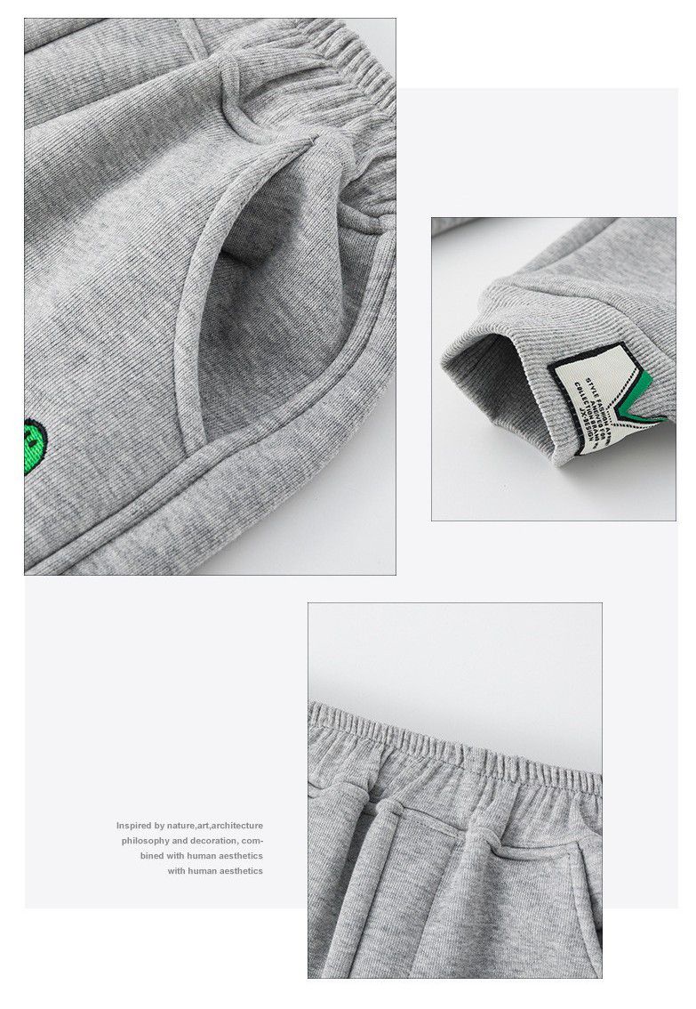 加絨束口運動褲-黑色