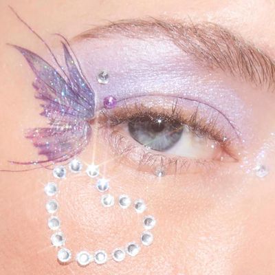 【neverhaveiever】Butterfly Wings閃粉蝴蝶翅膀紋身貼紙-立體閃鑽+銀粉流線蝴蝶貼紙