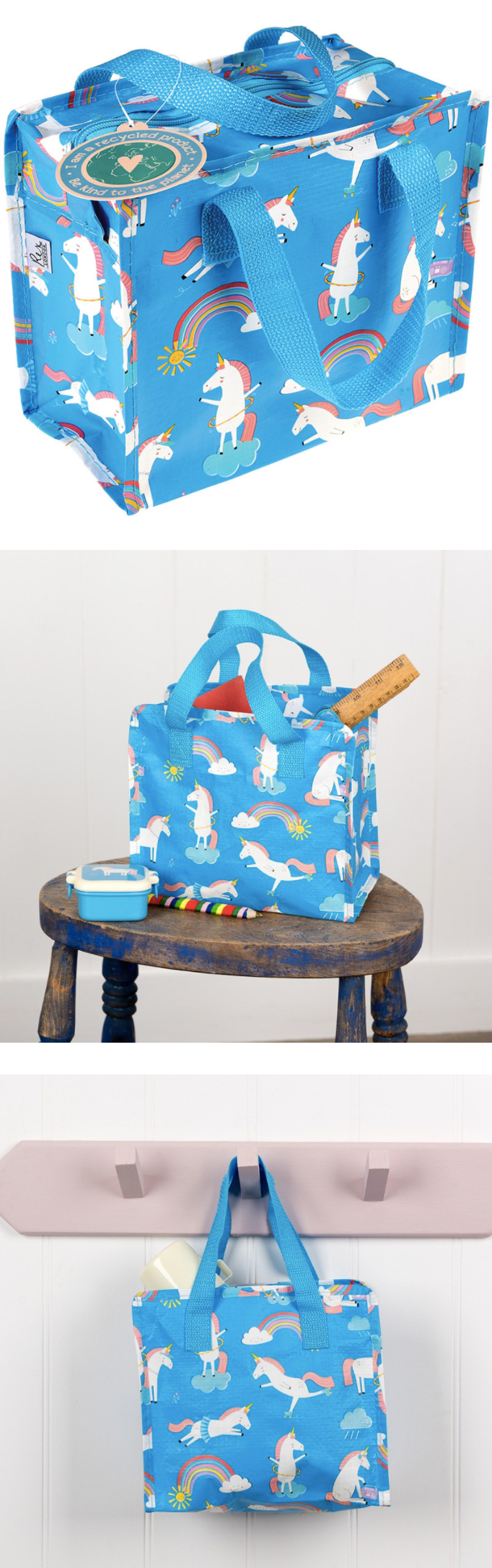 英國 Rex London - 學生上學最佳多功能防水便當袋/野餐袋/手提袋/萬用袋-獨角獸