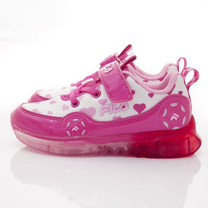 FILA - 賽車造型電燈運動鞋-7-J452X-515粉(中大童段)-運動鞋-粉
