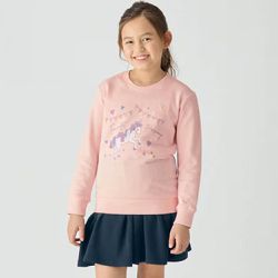 日本千趣會 - GITA 女孩印花裏毛長袖上衣-獨角獸派對-珊瑚粉
