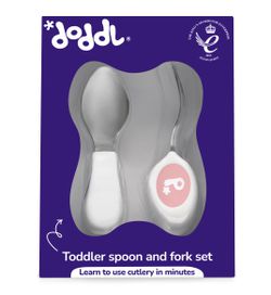 英國 doddl - 秒拾餐具 - 人體工學兒童學習餐具2件組-乾燥玫瑰