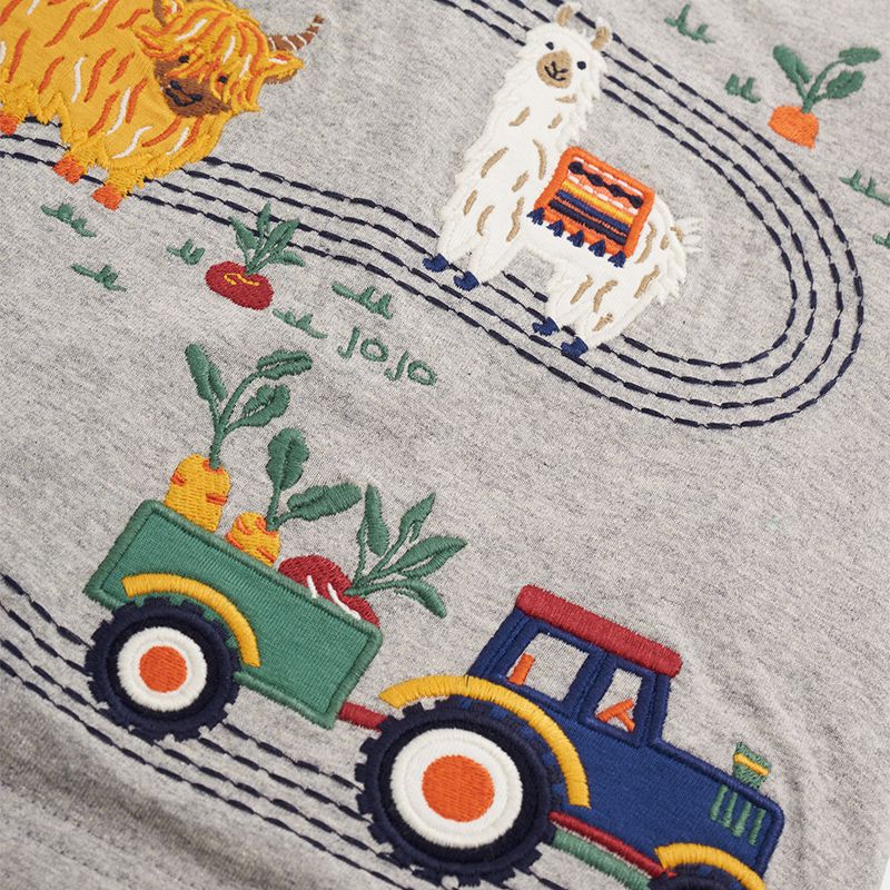 英國 JoJo Maman BeBe - 嬰幼兒100%純棉長袖上衣-開心牧場