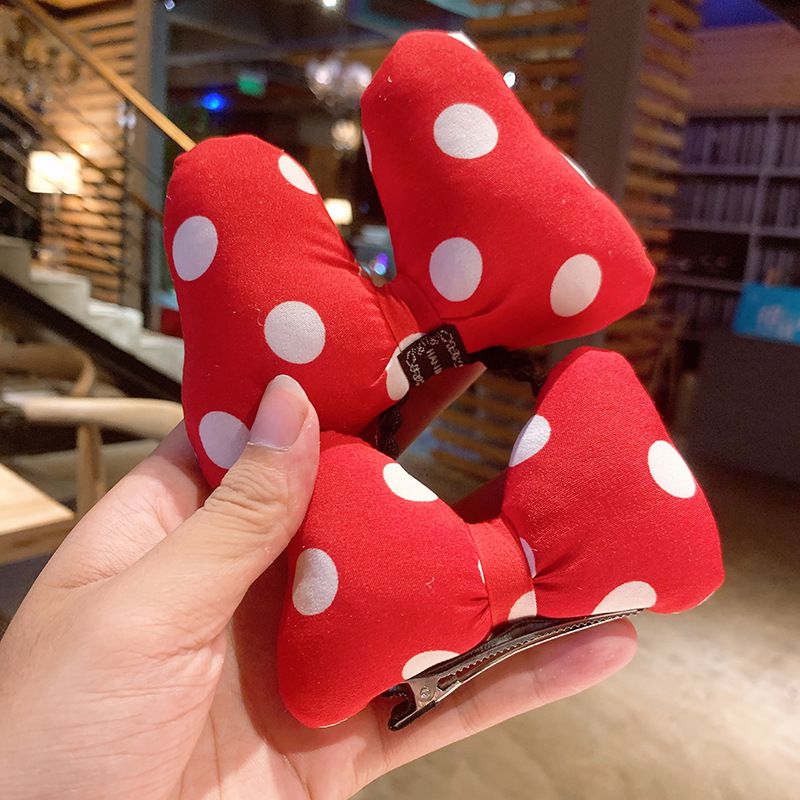 立體蝴蝶結兒童髮夾-紅色