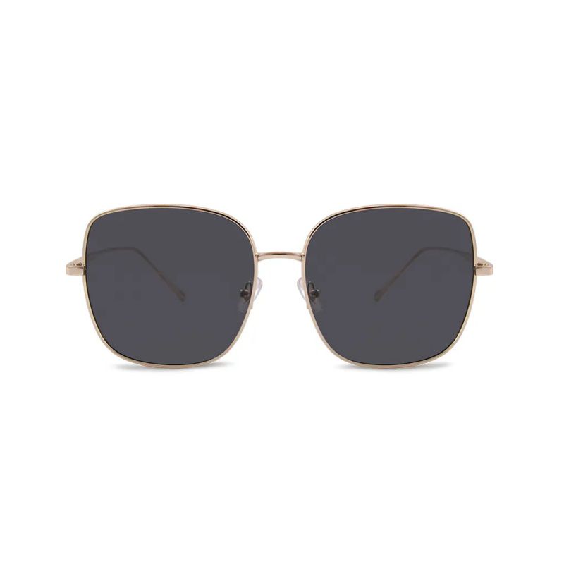 ALEGANT - 韓系超人氣品味黑微方金框墨鏡│UV400太陽眼鏡