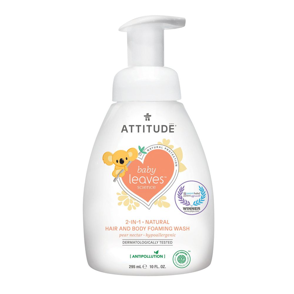 加拿大 ATTITUDE 艾特優 - 嬰幼兒2合1泡沫洗髮沐浴露-梨花蜜-295ml