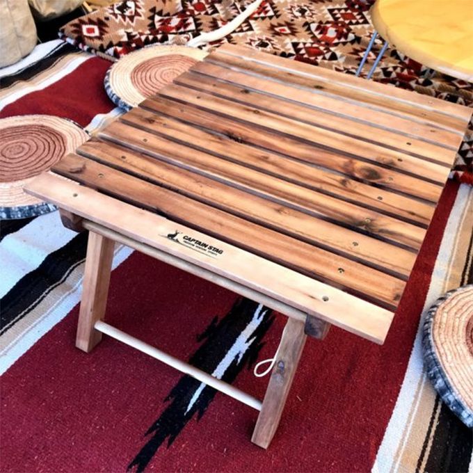 日本CAPTAIN STAG - 戶外露營CS經典款原木折疊小桌