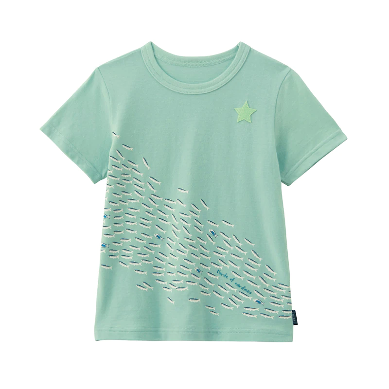 日本千趣會 - GITA 天竺棉印花短T-海洋魚群-薄荷