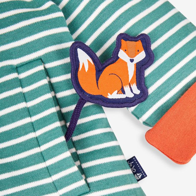 英國 JoJo Maman BeBe - 幼/兒童雙面穿100%純棉保暖連帽外套-小狐狸