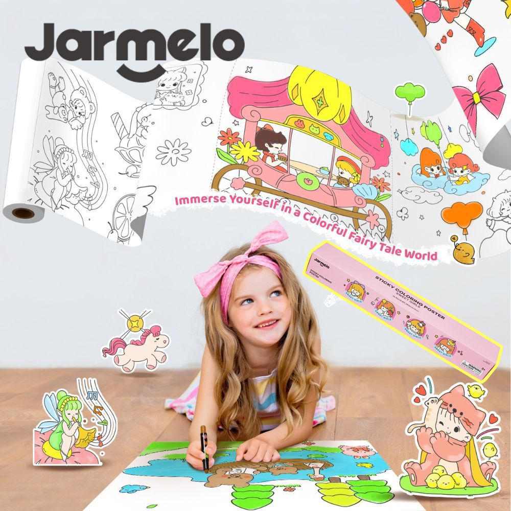 可黏貼著色紙捲-甜心女孩 JA96741