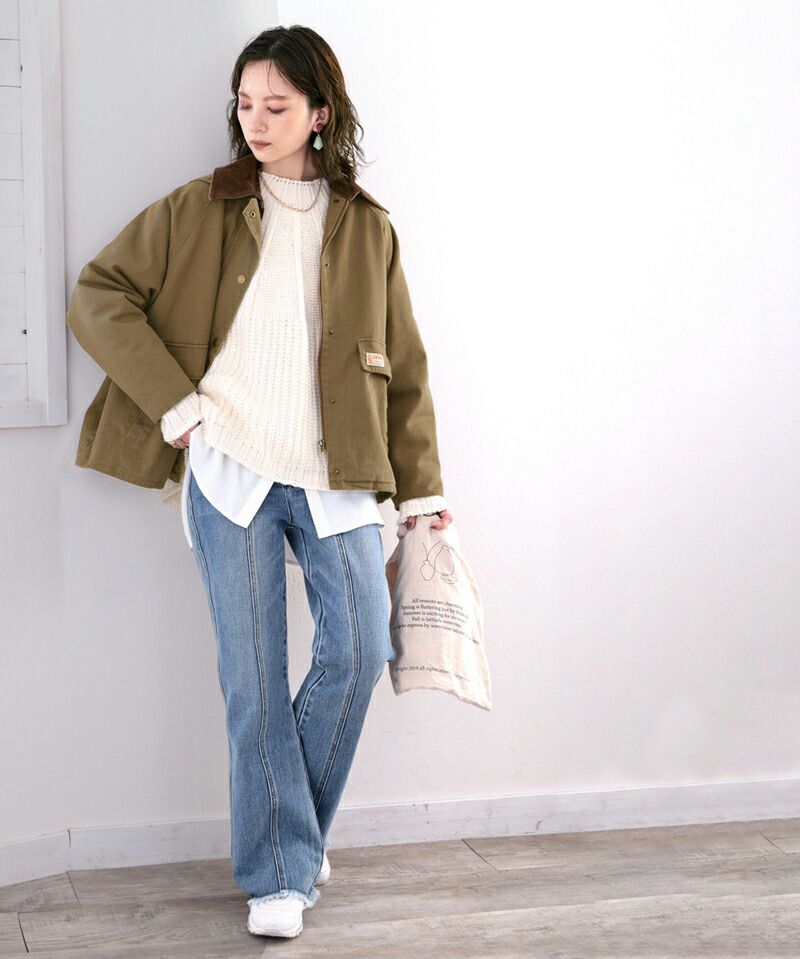 日本 Classical Elf - 工作服風挺版立領夾克-卡其