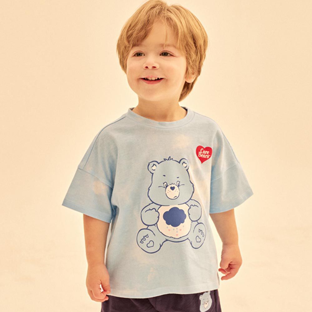 韓國 Care Bears - 聯名款暈染熊熊印短袖上衣-淺藍