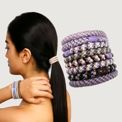 JWB - Beauty 彈力編織髮圈組-漫步紫藤-1組8條