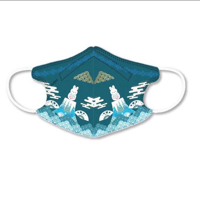 MODACore 摩達客 - 水舞醫用口罩-兒童春節系列-富士山上的祝福-30入/盒 二盒組