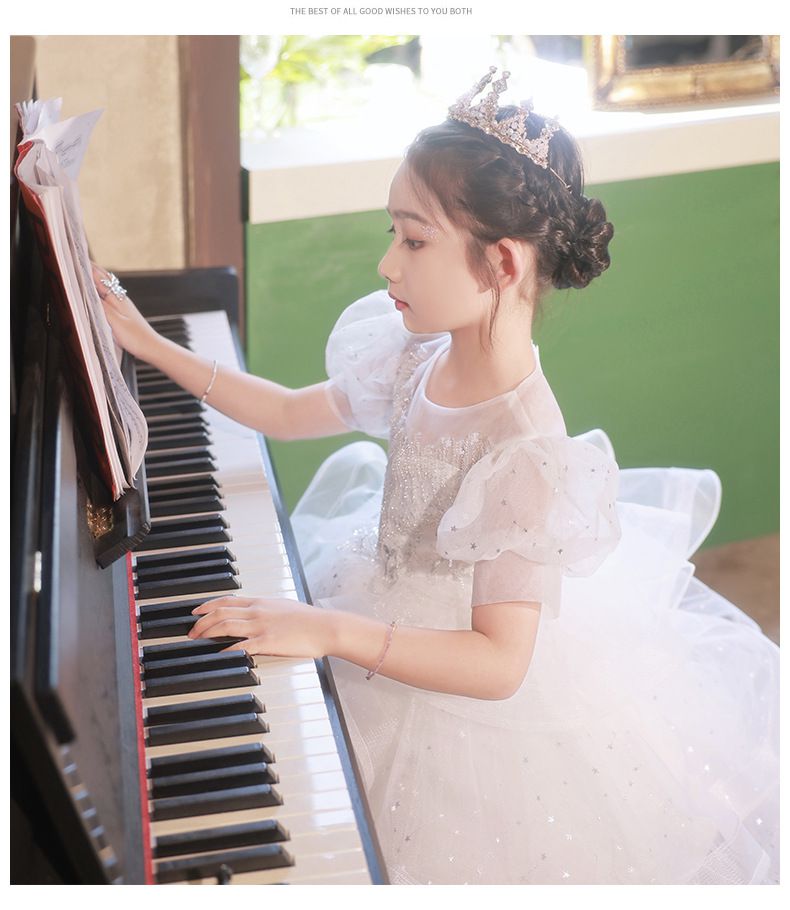 公主風立體紗裙禮服-長裙款-白色