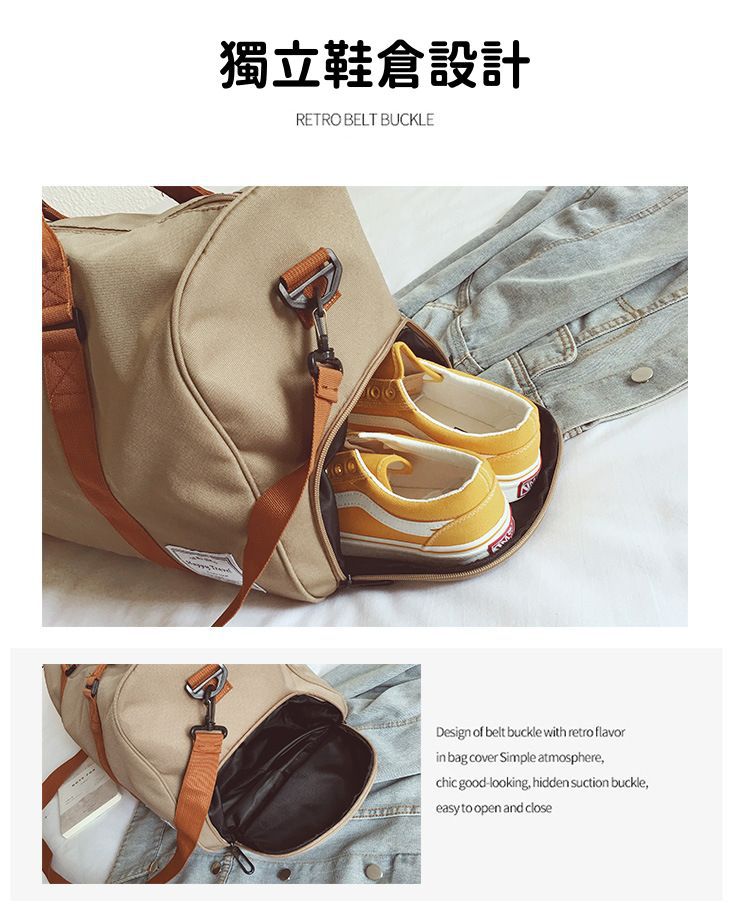 牛津布2way側背包-卡其棕