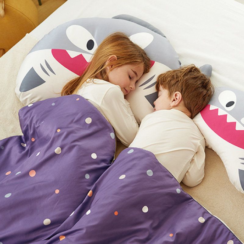 正韓Hello HiZoo - 純手工製動物夥伴防蟎抗菌兒童枕/透氣枕/護脊/護頸枕(大款)-天王鯊