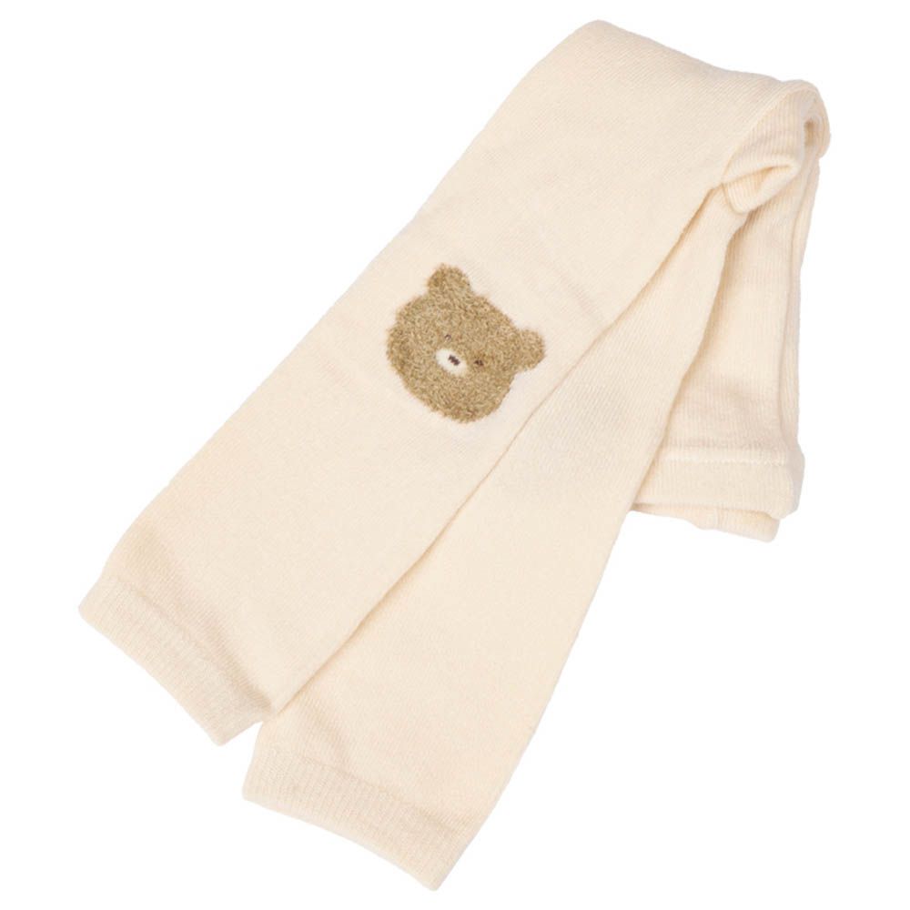 緊身褲-膝蓋小熊-淺卡其色