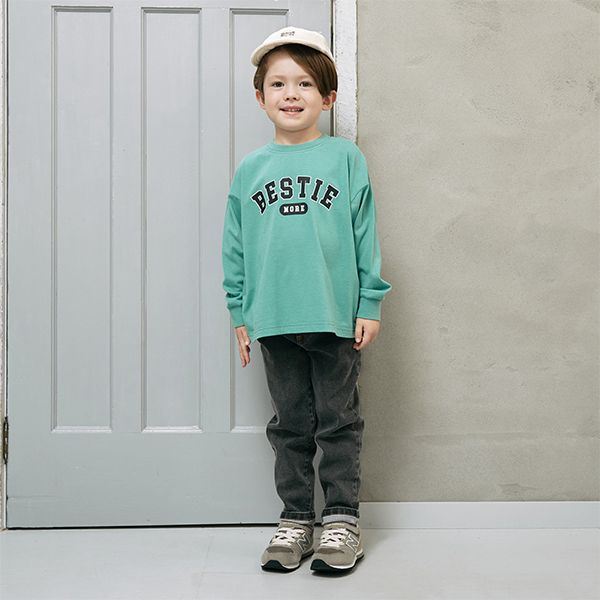 日本 b-ROOM - 定番標語百搭長袖上衣-象牙白