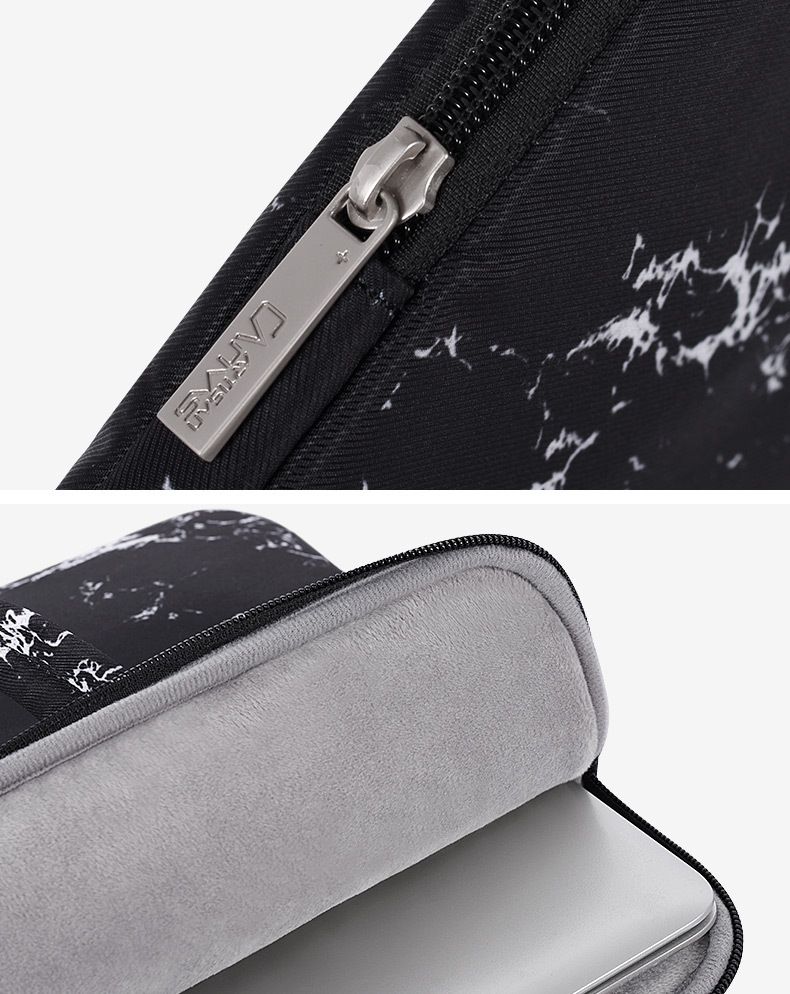 防潑水手提式電腦包-大理石花紋-白色