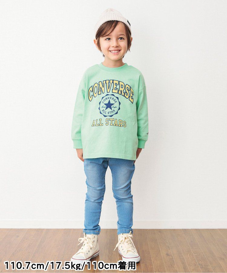 日本 BREEZE - CONVERSE聯名 印花長袖上衣-粉紅