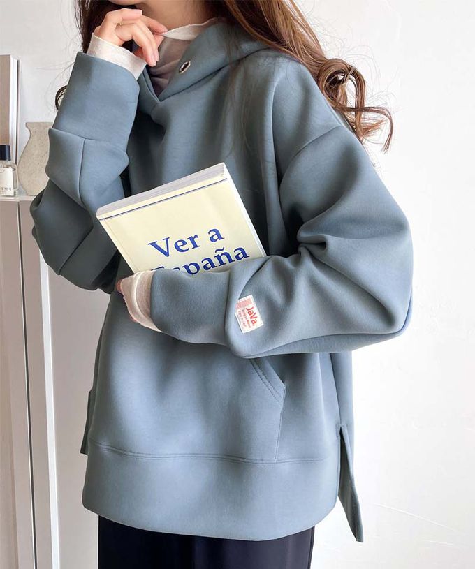 日本 Classical Elf - Java 舒適空氣棉長袖帽T-淺杏棕