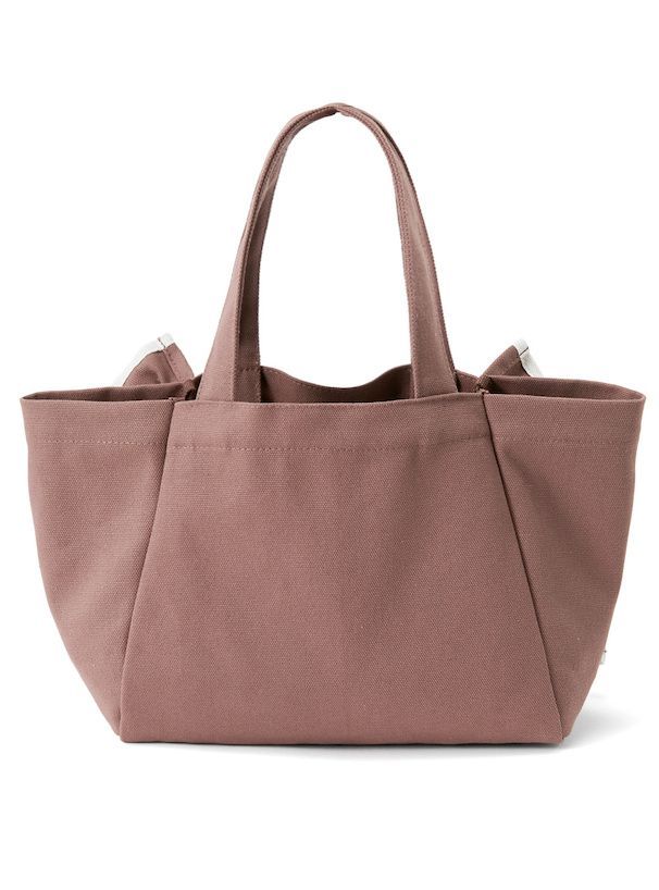 日本 GRL - 氣質荷葉捲邊帆布包/托特包-淺米 (F)