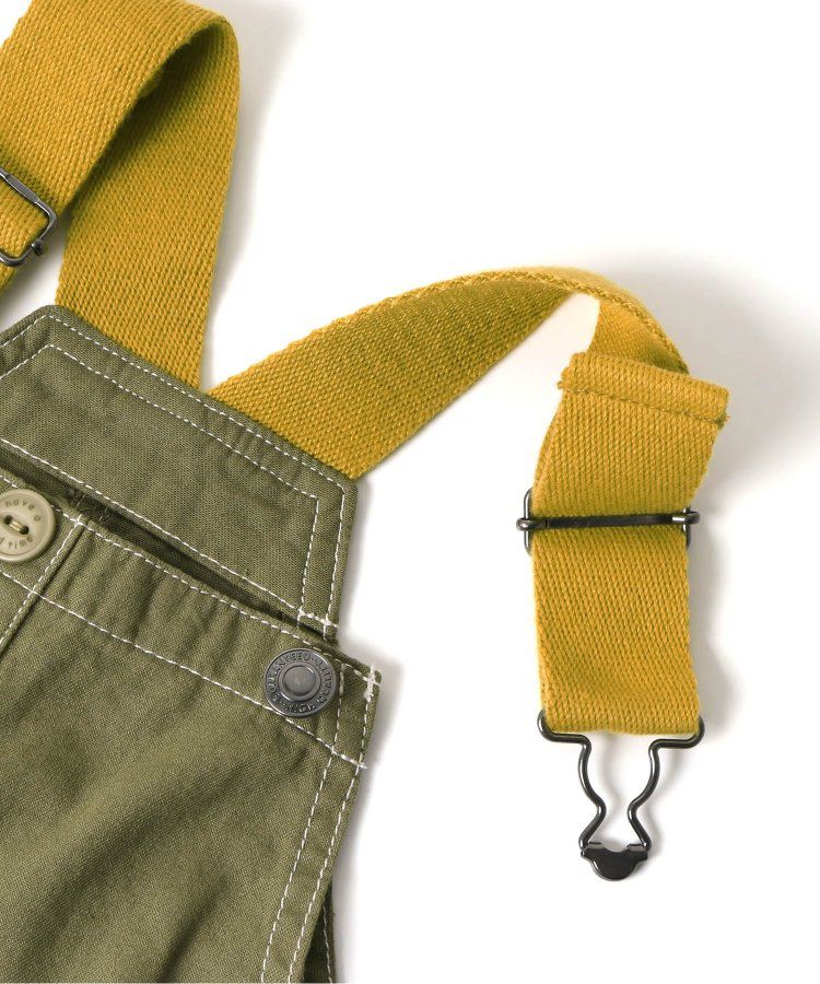 日本 BREEZE - 時髦工裝風可調長度吊帶褲-奶油白