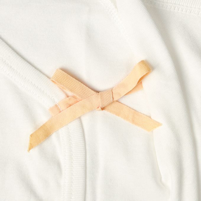 akachan honpo - 長袖新生兒內衣6件組-按扣款 玩具箱-米白色 (50~60cm)