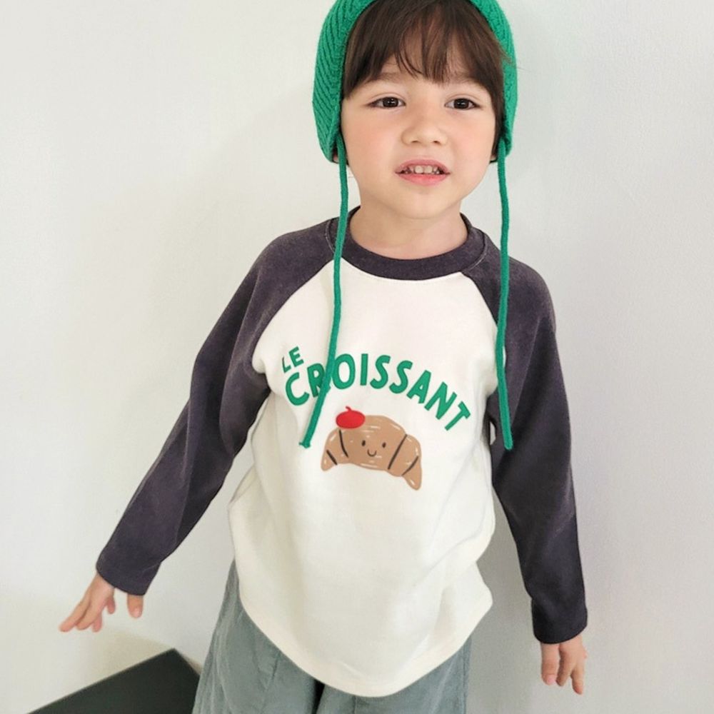 Peanuts House 美味可頌長袖上衣-深灰