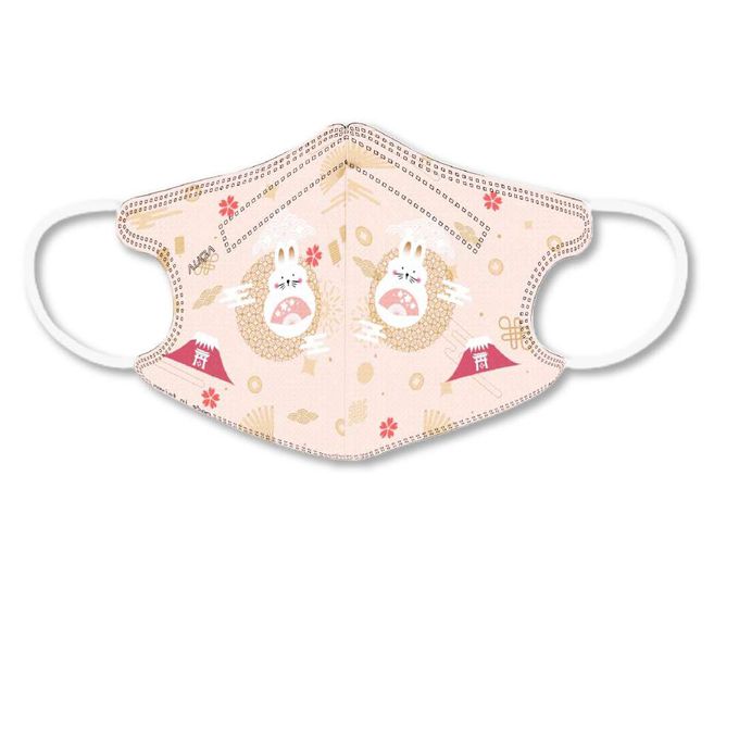 MODACore 摩達客 - 水舞醫用口罩-兒童春節系列-和風兔兔-30入/盒 二盒組