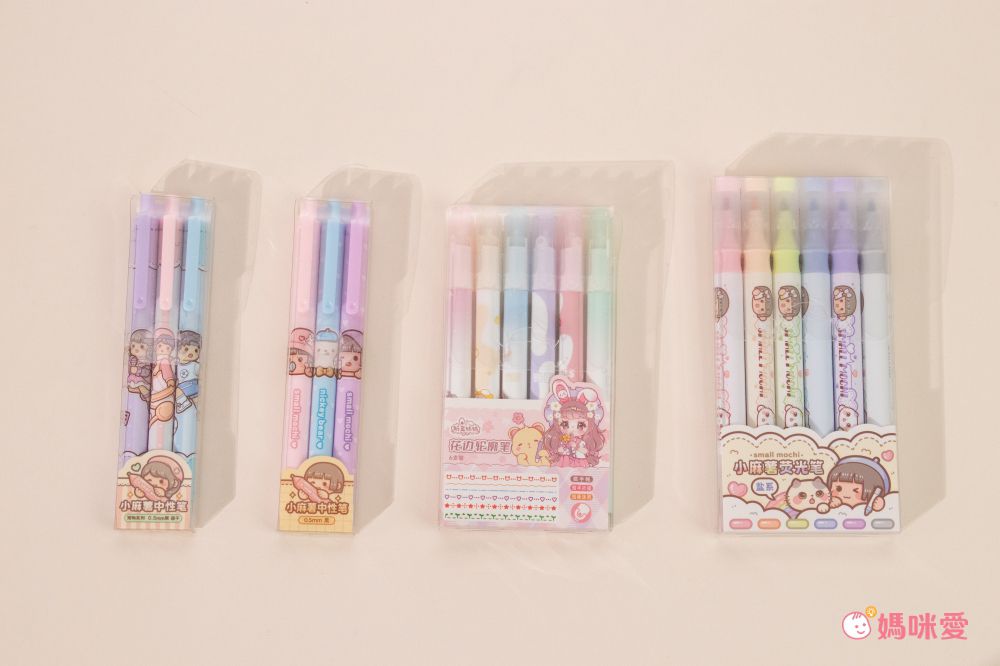 小麻糬筆記雙頭螢光筆-鹽系 (15x1.2cm)