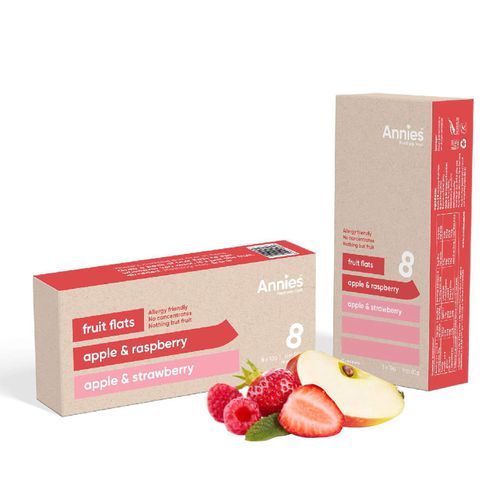 壽滿趣 - 紐西蘭Annies全天然水果條(覆盆莓&草莓口味)-蘋果果條(覆盆莓)40公克；蘋果果條(草莓)40公克,共80公克