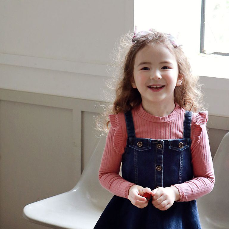 韓國 PuellaFLO - 銅釦牛仔背心裙-深藍