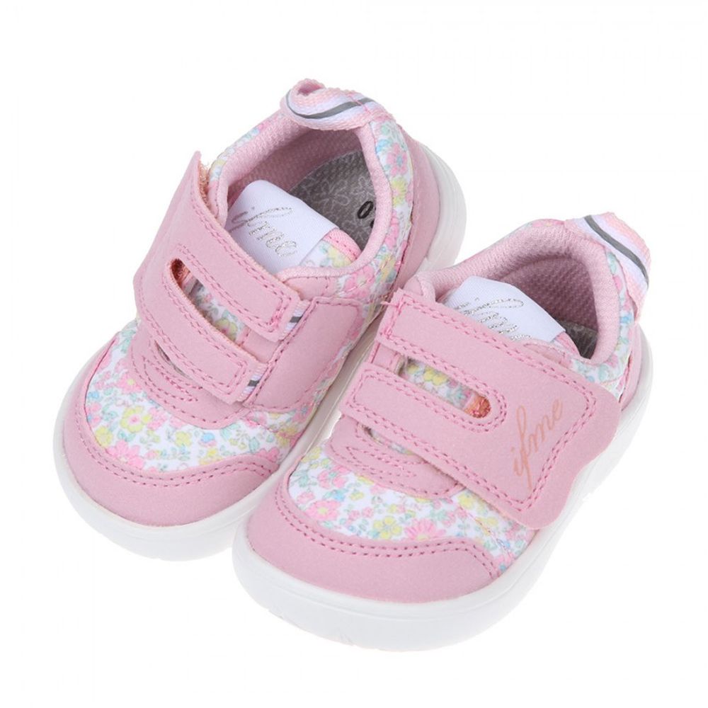 日本IFME - 萌娃系列甜美粉色寶寶機能學步鞋