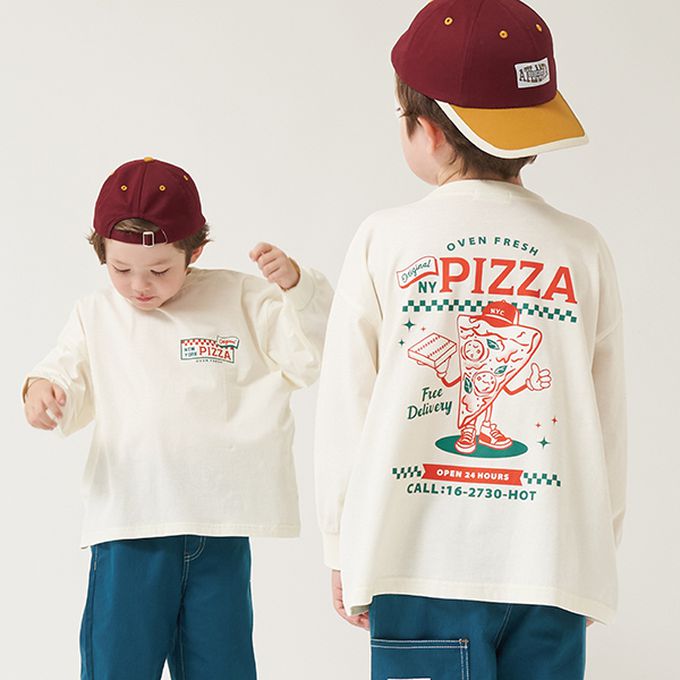 日本 b-ROOM - 純棉柔軟世界美食長袖上衣-拉麵-米黃