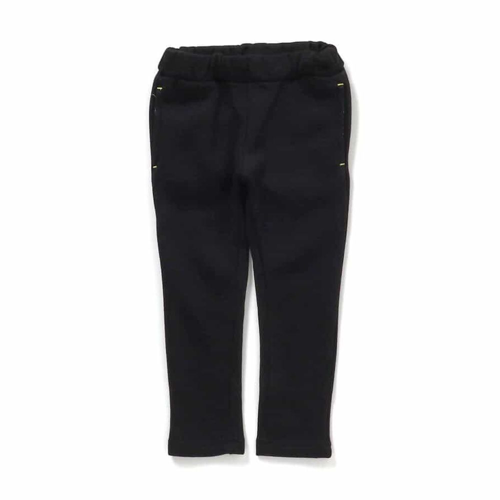 百搭內刷毛鬆緊合身長褲-素面黑