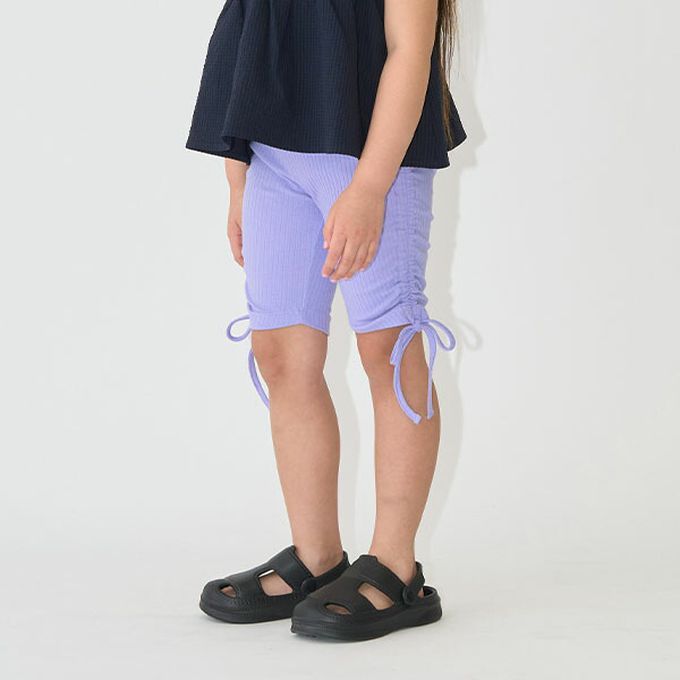 日本 Lycee mine - 側綁帶甜心皺摺合身五分褲-粉紅