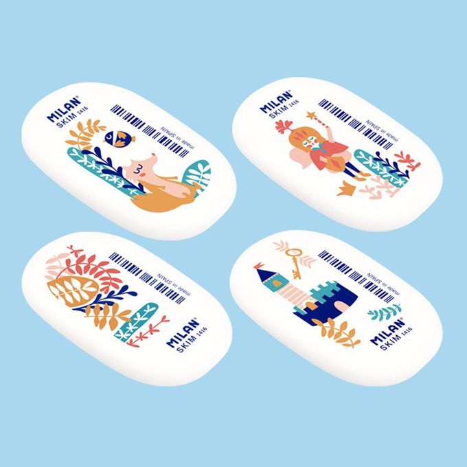 MILAN - 橢圓橡皮擦1416_故事森林(4入組)